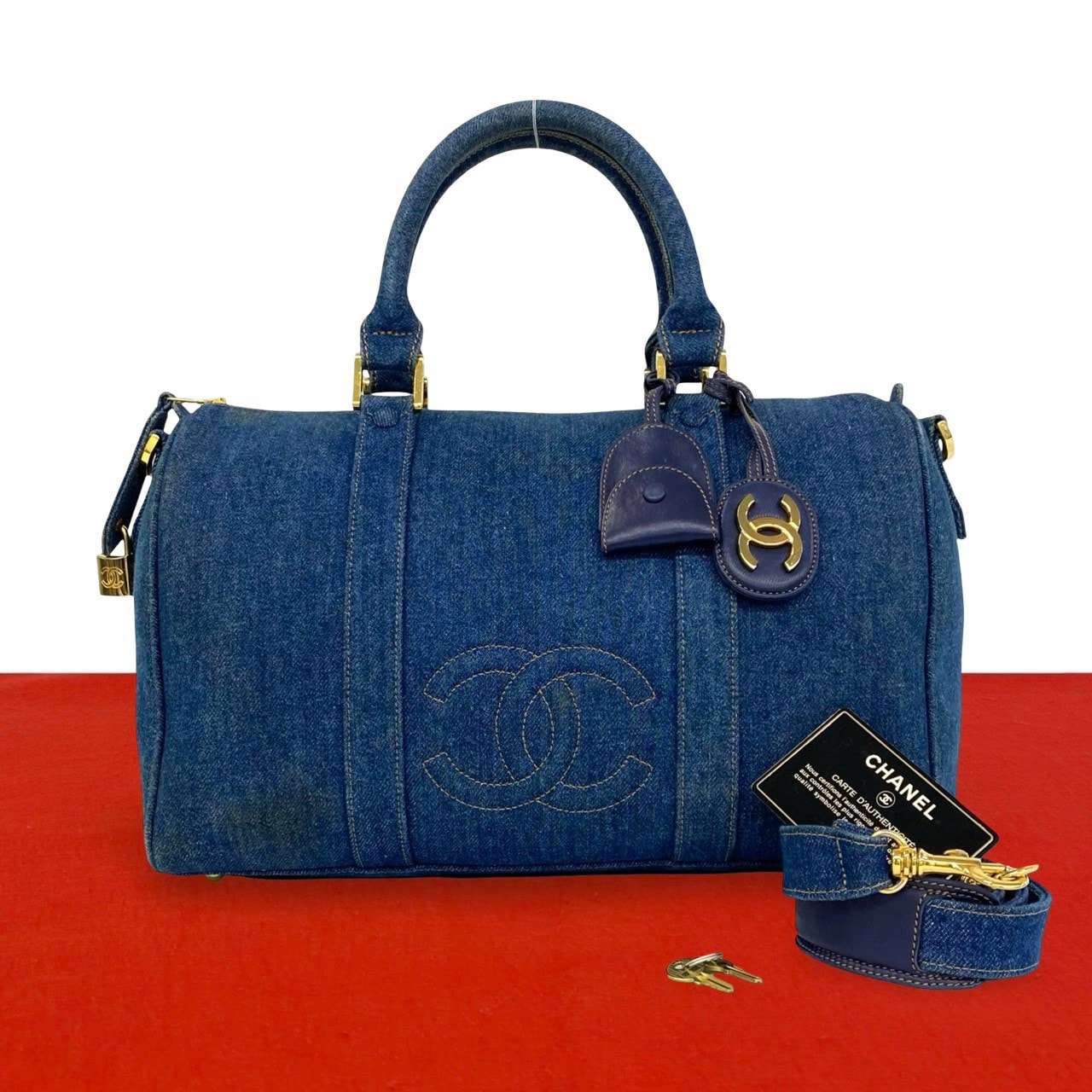 CHANEL シャネル ココマーク デニム ショルダーバッグ ブルー
32305