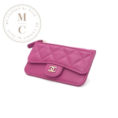 シャネル CHANEL 財布 コインケース 小銭入れ パープル ゴールド マトラッセ ココマーク フラグメントケース カードケース