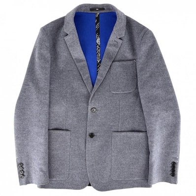 Berluti ベルルッティ アウター テーラードジャケット アパレル 服 48 グレー ブルー 青 ウール カシミヤ レディース 春 秋 美品【中古品】