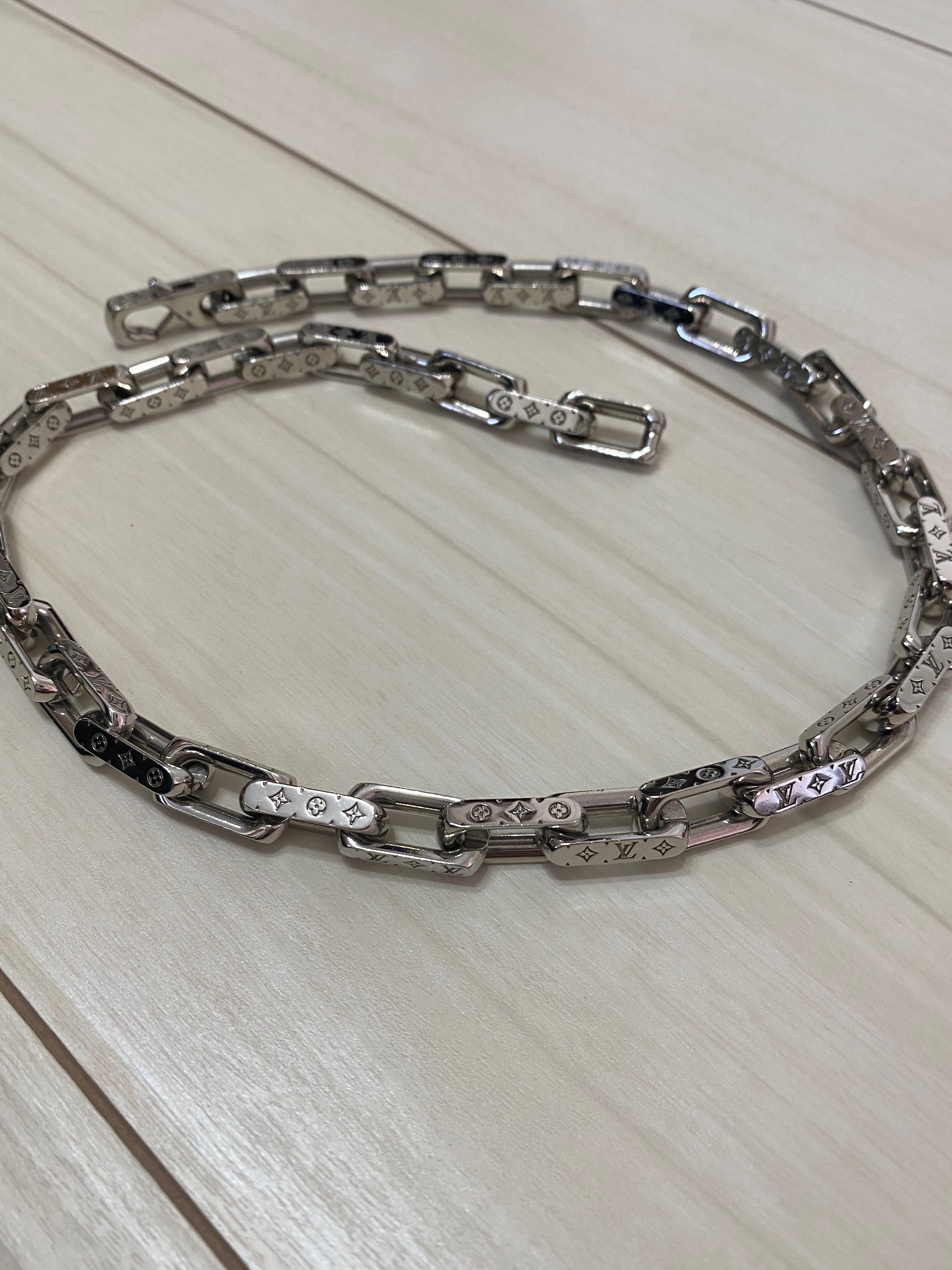Louis Vuitton Monogram Chain Necklace "Silver"