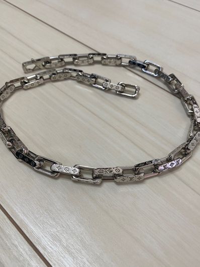 Louis Vuitton Monogram Chain Necklace "Silver"