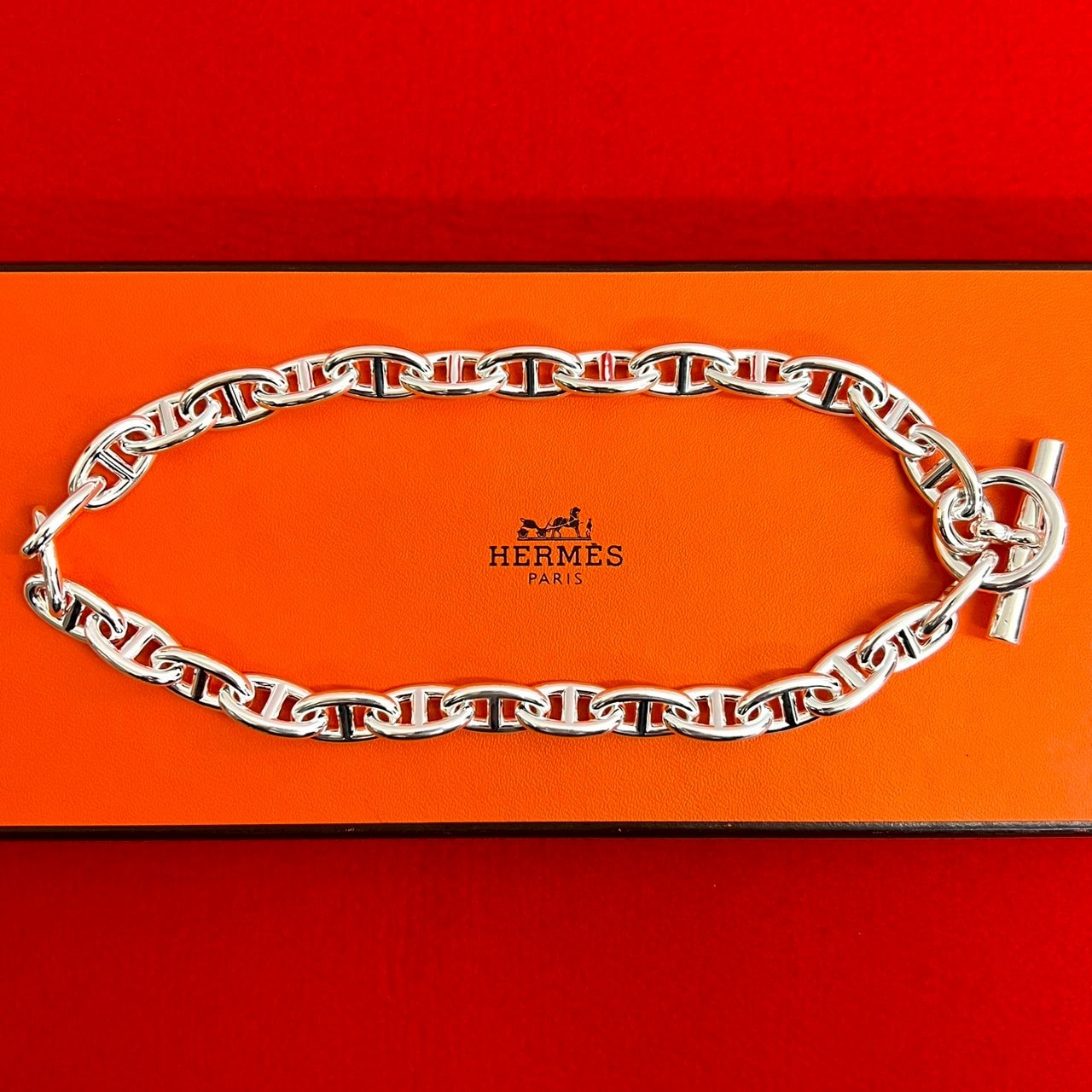 HERMES エルメス シェーヌダンクル GM ネックレス 29コマ シルバー925 ネックレス シルバー
 46966