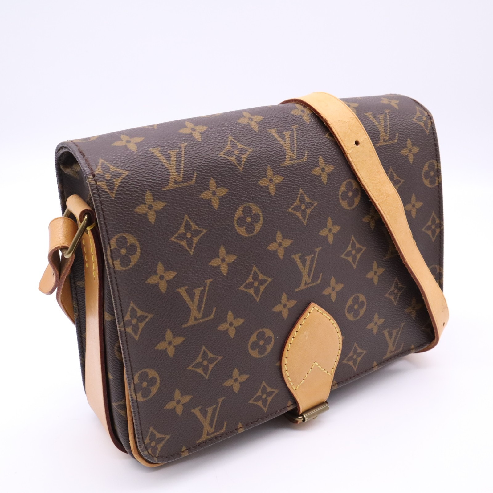 LOUIS VUITTON ルイ・ヴィトン モノグラム カルトシエールGM M51252 ショルダーバッグ ブラウン ベージュ コーティングキャンバス レザー レディース