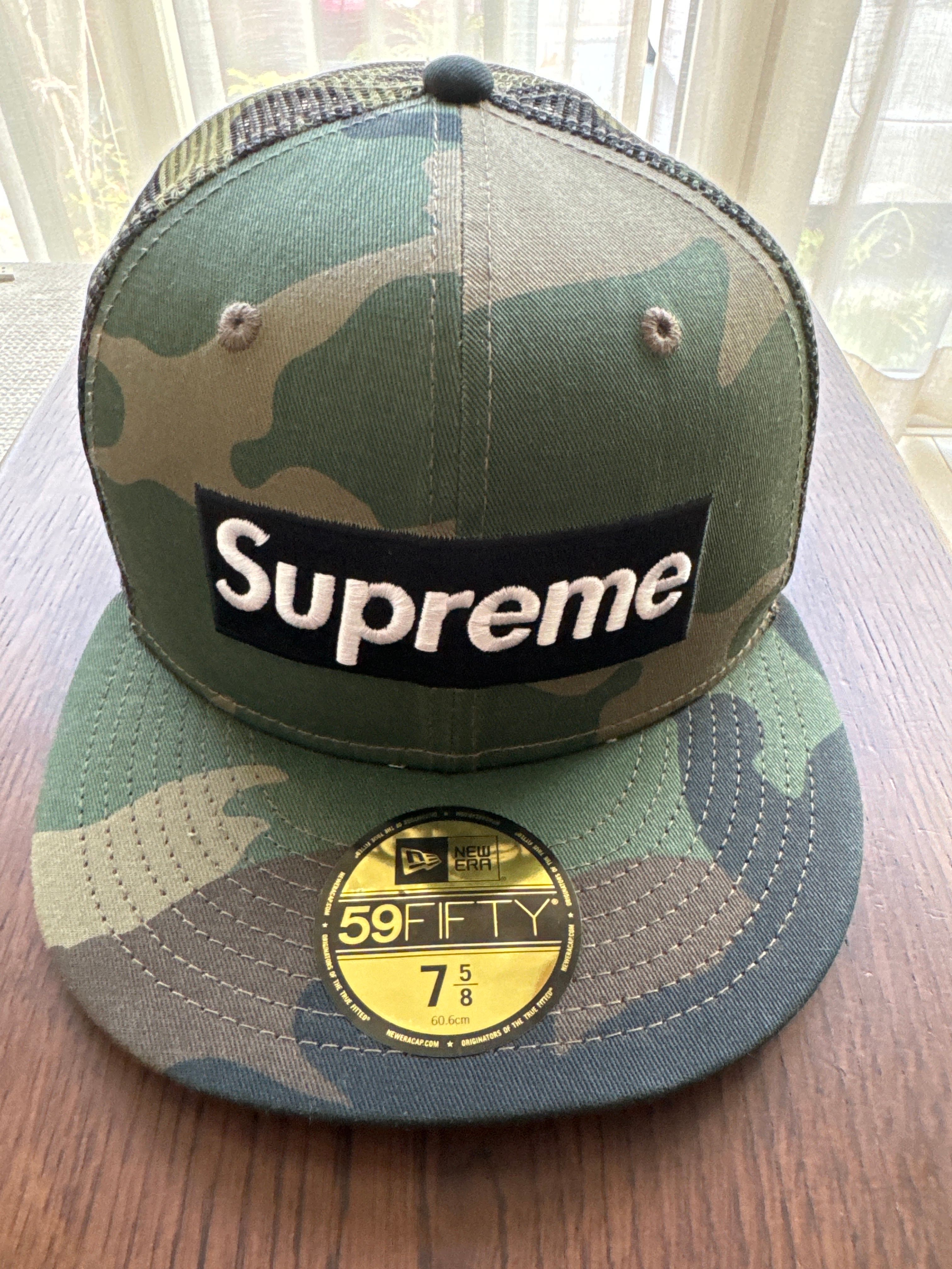 Supreme Box Logo Mesh Back New Era "Woodland Camo" (24SS)