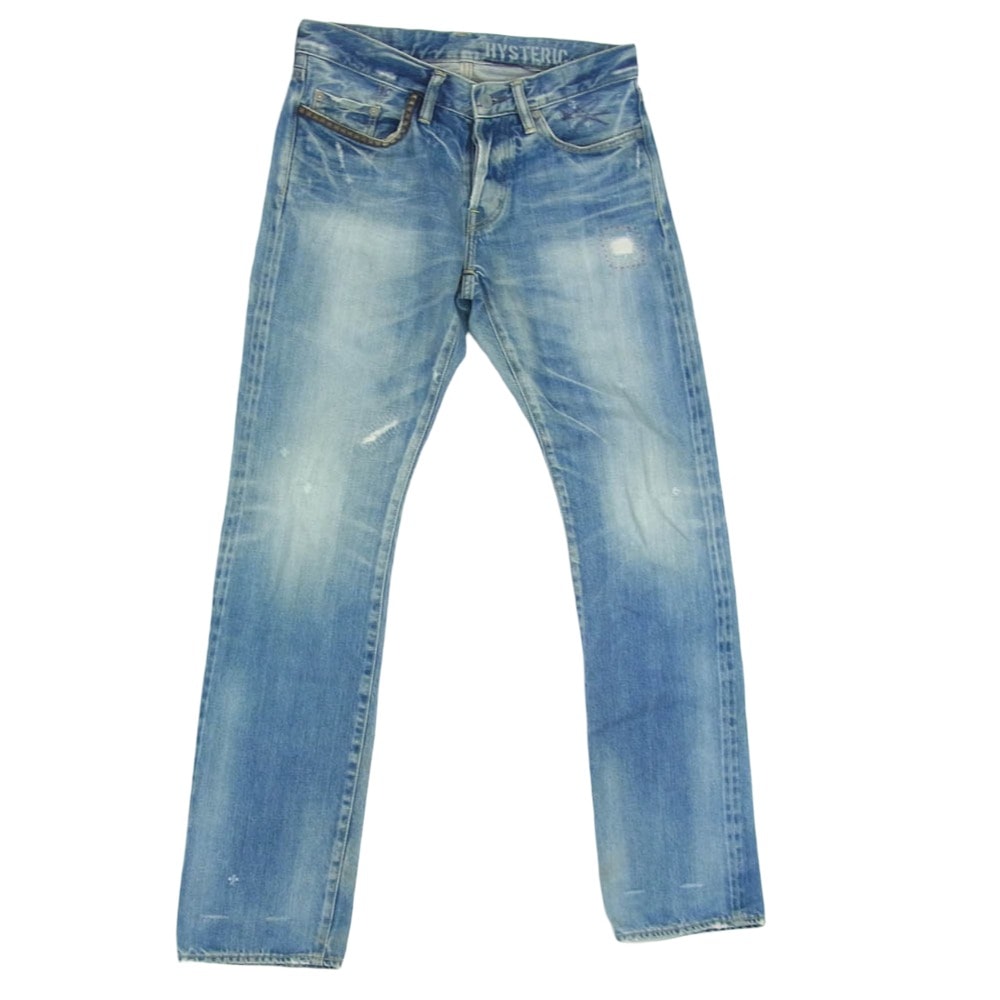 HYSTERIC GLAMOUR ヒステリックグラマー デニムパンツ 0241AP16 SP加工 NEW COWBOY スタッズ ストレート デニムパンツ インディゴブルー系 30【中古】