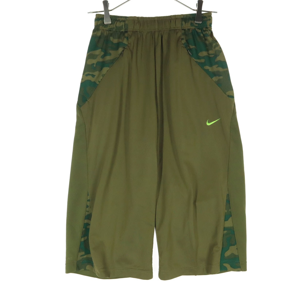 美品 NIKE ナイキ 迷彩柄 ジャージ ハーフパンツ S カーキ系