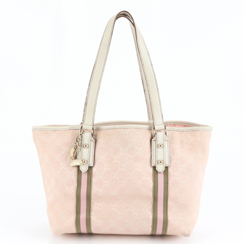 本物 グッチ GUCCI シェリーライン GGキャンバス ショルダーバッグ トートバッグ ベージュ 137396 Shelly Line バッグ 中古 グッチ GGキャンバス シェリーライン トートバッグ ベージュ