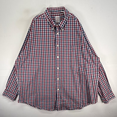 古着 ブルックスブラザーズ Brooks Brothers 長袖シャツ チェック 胸ポケ 346 2XL ホワイト系 マルチカラー メンズ