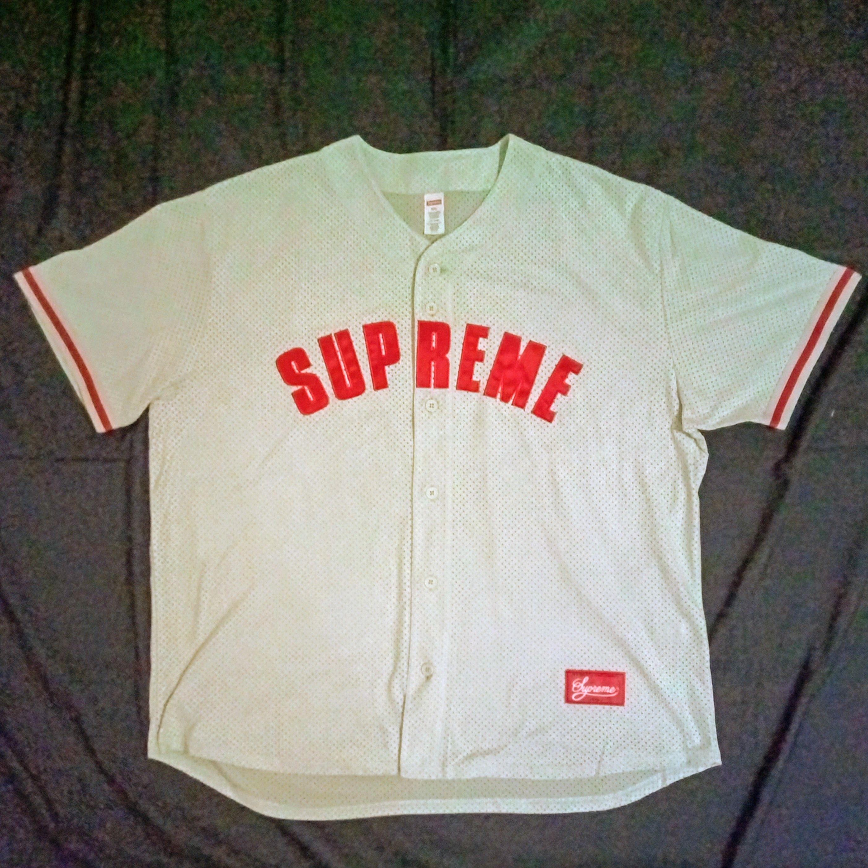 Supreme Ultrasuede Mesh Baseball Jersey "Grey"