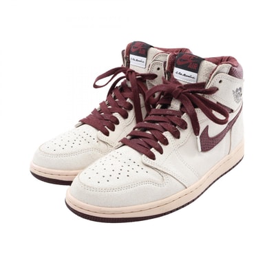 ナイキ NIKE NIKE × A Ma Maniére AIR JORDAN 1 RETRO HIGH OG SP ヴィンテージ加工 スニーカー 靴 スウェード メンズ ホワイト系 / ボルドー系 DO7097-100 【中古】