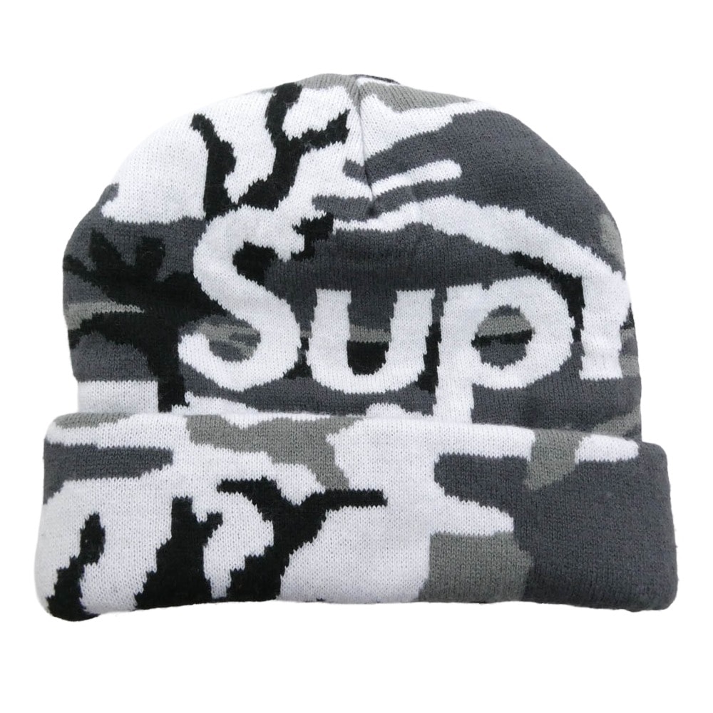 Supreme シュプリーム ニットキャップ 25AW Camo Big Logo Beanie Snow Camo カモビッグロゴ ビーニー スノーカモ ニット帽 グレー系【中古】
