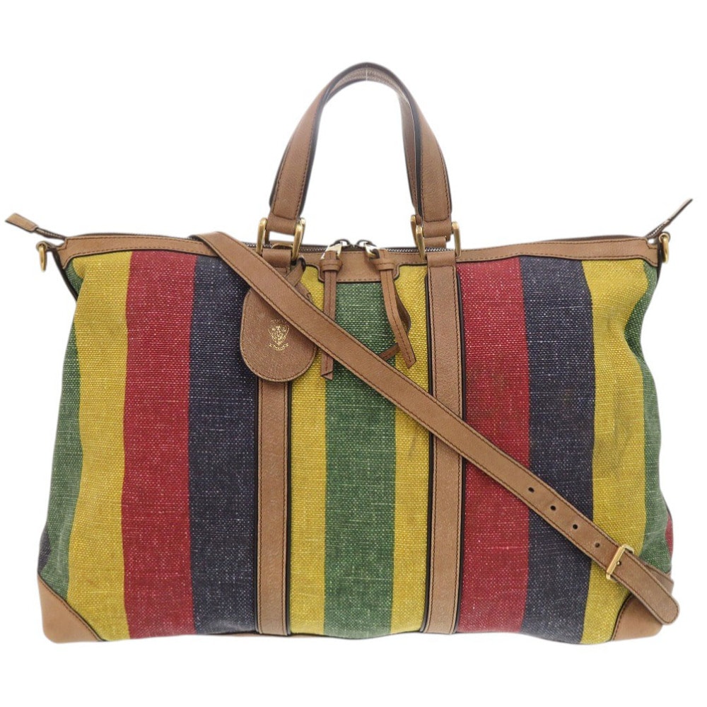 グッチ   312048 2WAY ストライプ キャンバス レザー