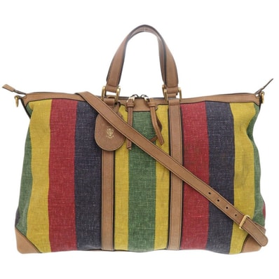 グッチ 312048 2WAY ストライプ キャンバス レザー