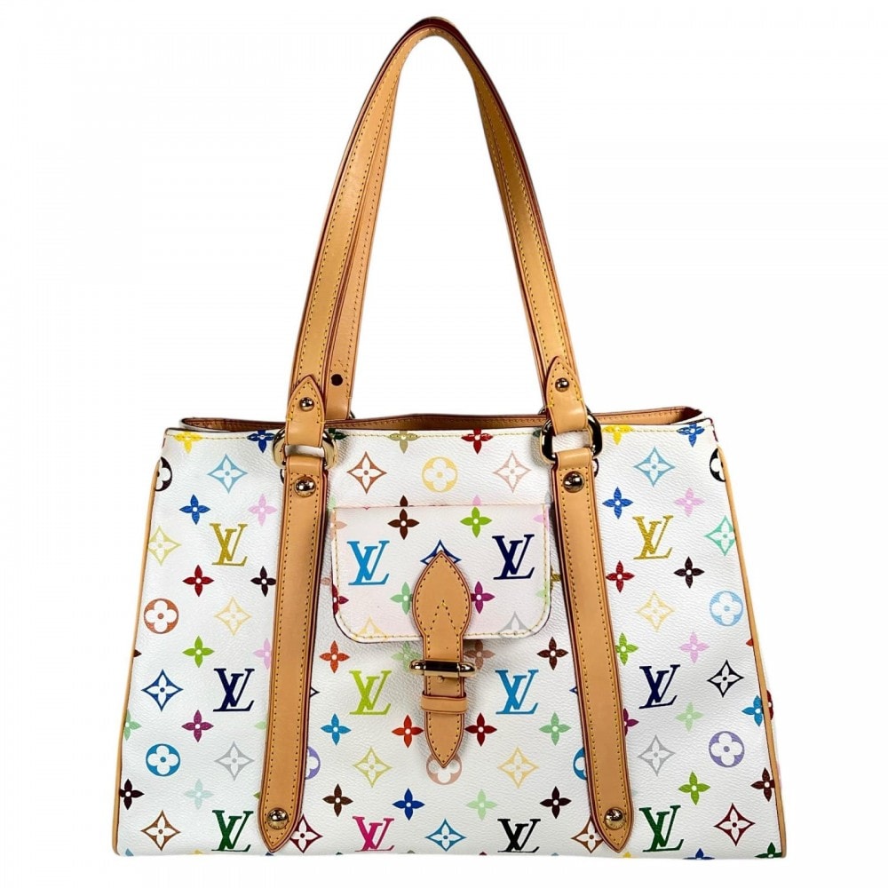 LOUIS VUITTON ルイヴィトン ハンドバッグ オーレリアMM M40094  モノグラムマルチカラー   ホワイト 白 ゴールド金具 レディース【中古品】