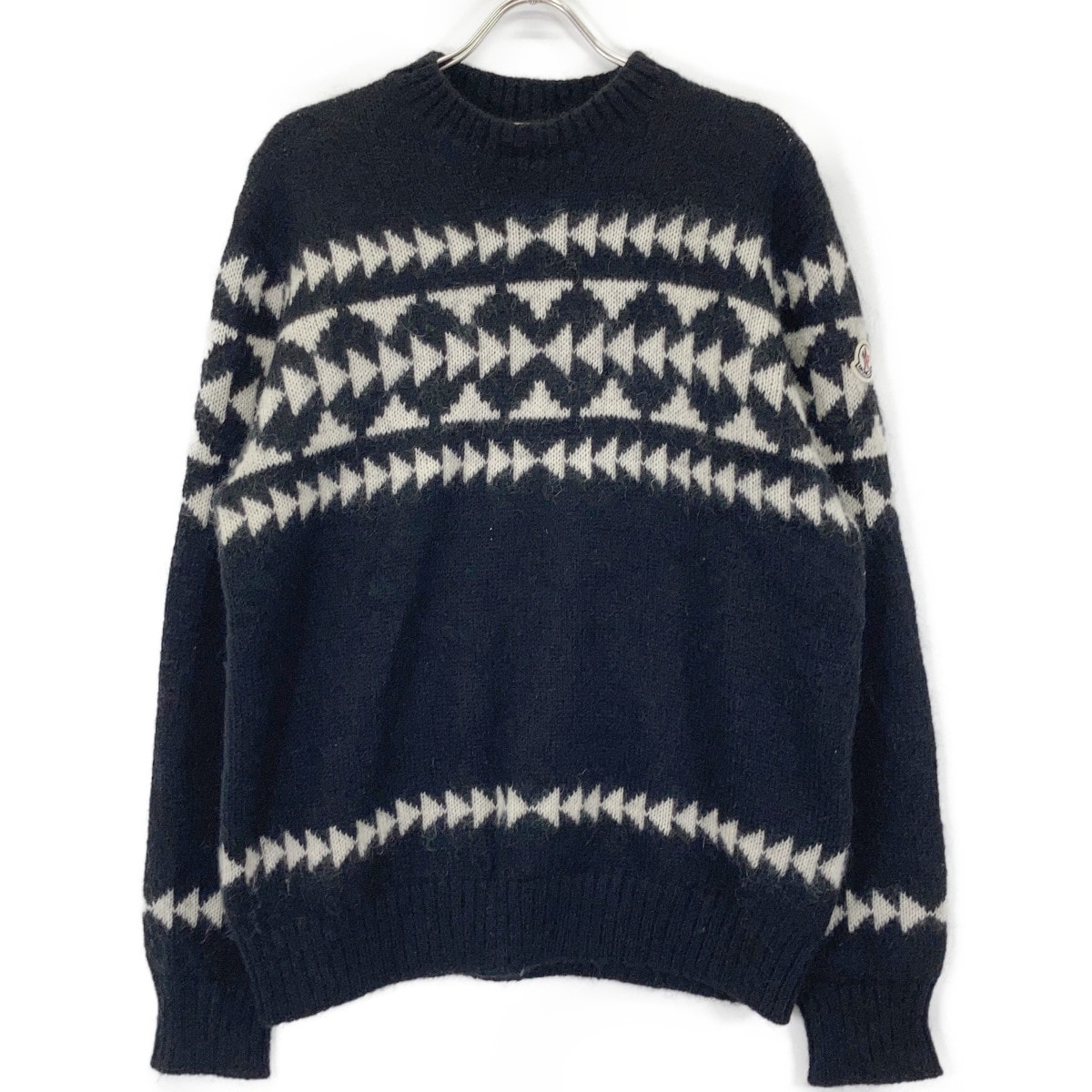 モンクレール H20919C00011 GIROCOLLO TRICOT 総柄 モヘア混 ニットセーター/ L