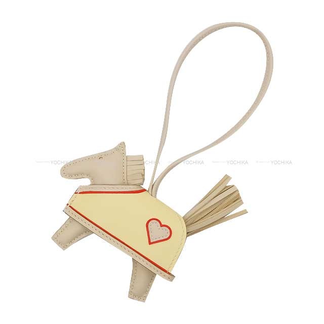 HERMES エルメス バッグチャーム ロデオ ロベオ クール PM クレ/ジョーヌミルトン/ルージュラデュ アニョーミロ(ラム) K刻印 新品