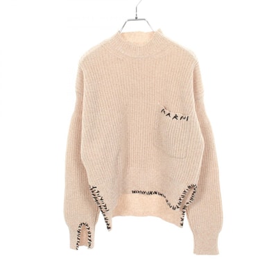 マルニ MARNI ハイネック ニット 衣料品 トップス ウール レディース ベージュ系 / ブラック系 DVMD0201Q0 【中古】