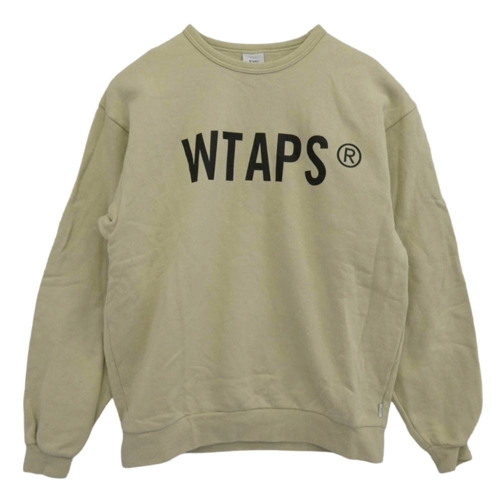 WTAPS ダブルタップス スウェット 21AW 212ATDT-CP01S SCREEN WTVUA CREW SWEAT スクリーン クルーネック ロゴ プリント スウェット シャツ イエロー系 X 04【中古】
