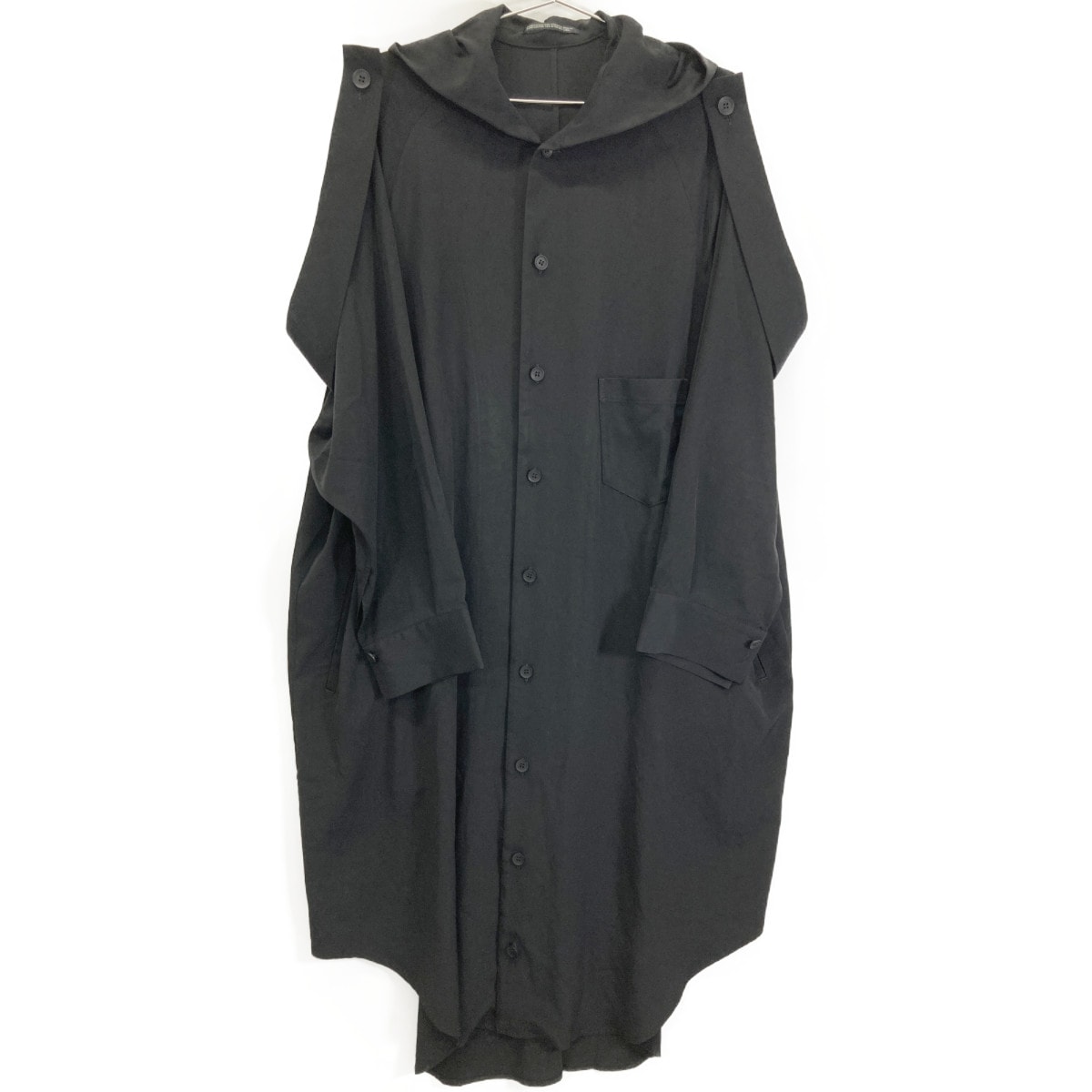 ヨウジヤマモト 【美品/25SS】collections FP-D66-500 TA/PE CREPE DE CHINE HOODED DRESS フーデッド 2