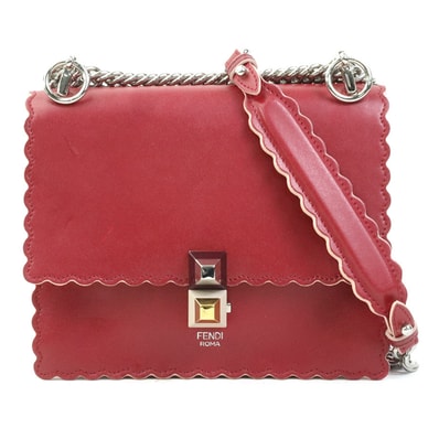 フェンディ FENDI ショルダーバッグ キャナイ ミニ レザー レッド レディース 8M0381 OZC【中古】 h31407a