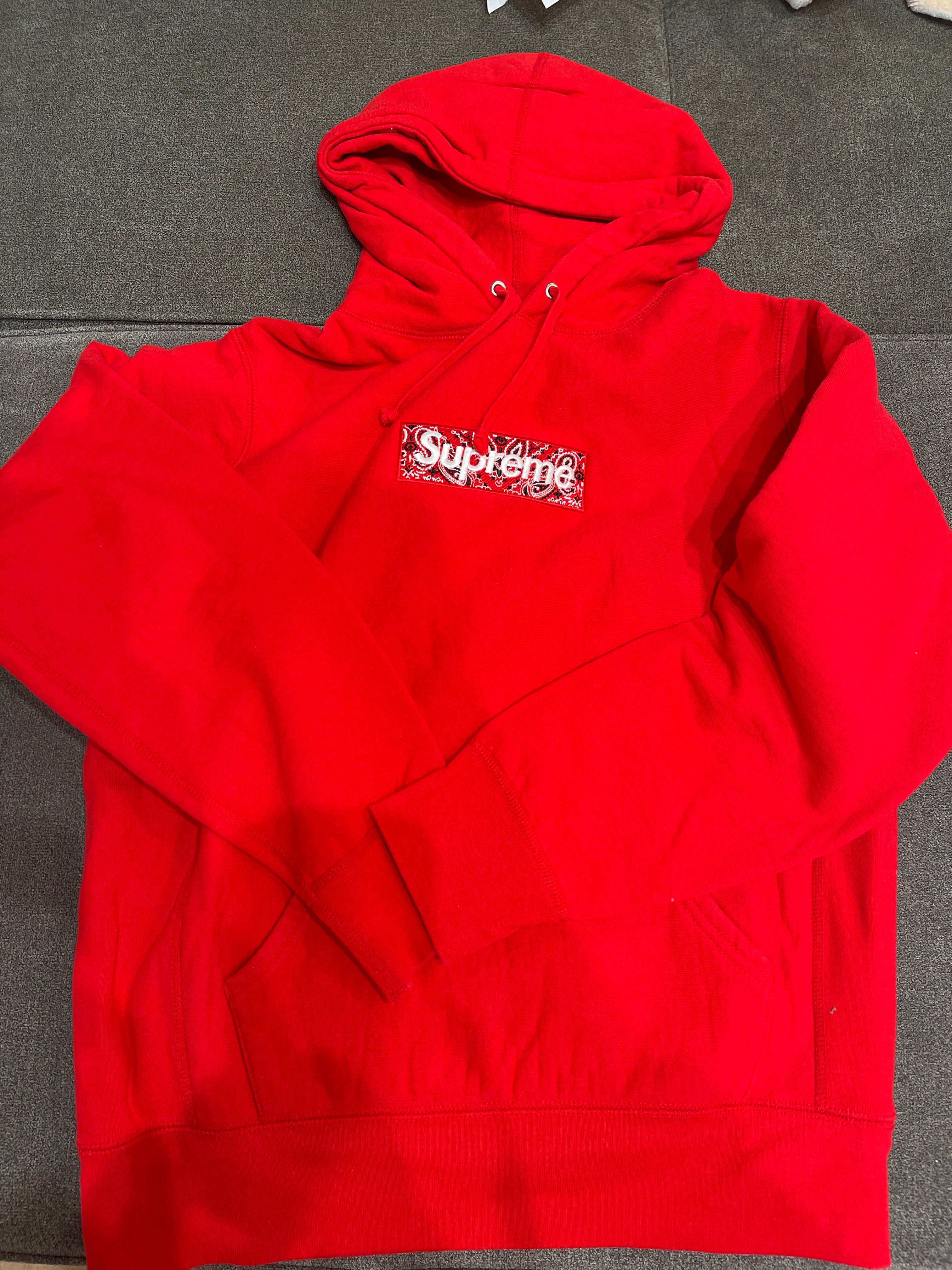 Supreme Bandana Box Logo Hooded Sweatshirt "Red"