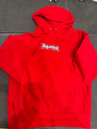 Supreme Bandana Box Logo Hooded Sweatshirt "Red"