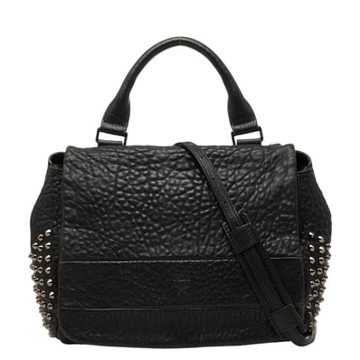 エム シー エム スタッズ ハンドバッグ ショルダーバッグ 2WAY ブラック レザー レディース MCM 【中古】