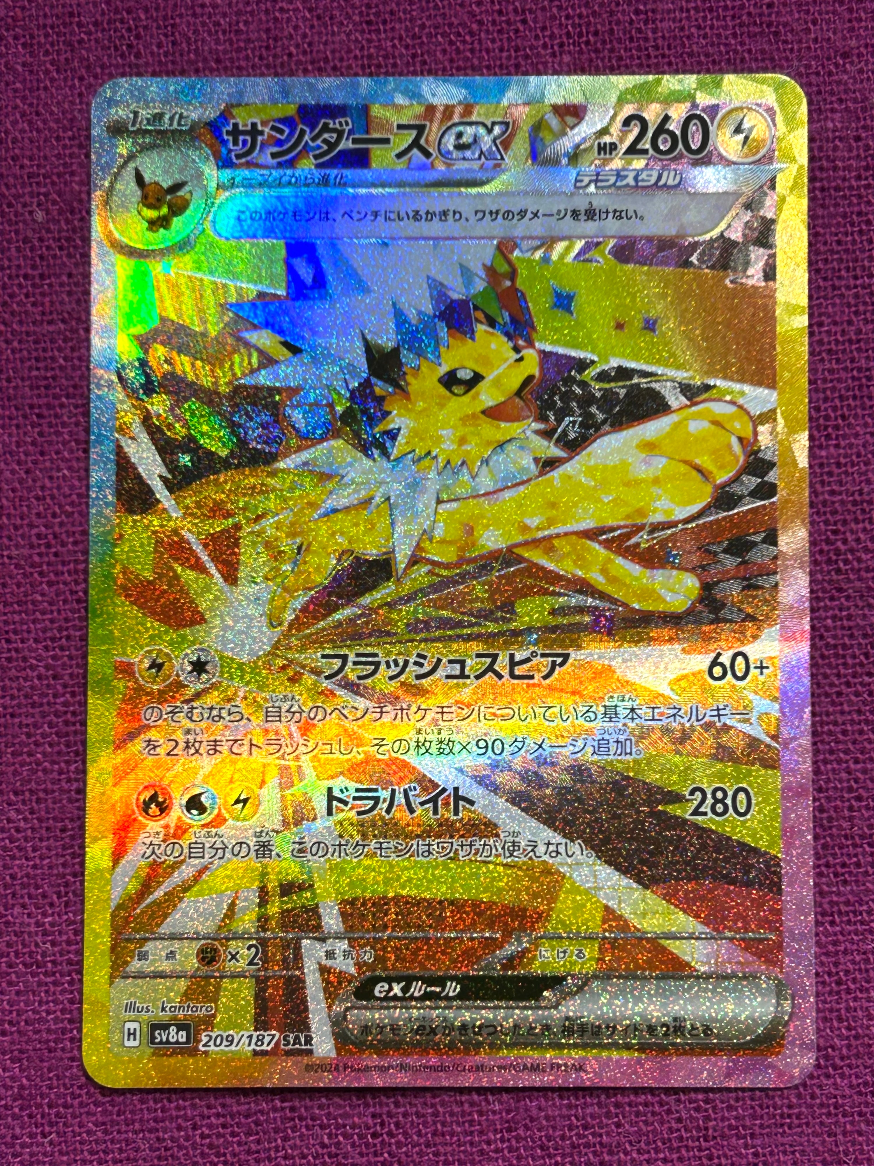 サンダースex SAR [SV8a 209/187](ハイクラスパック「テラスタルフェスex」)