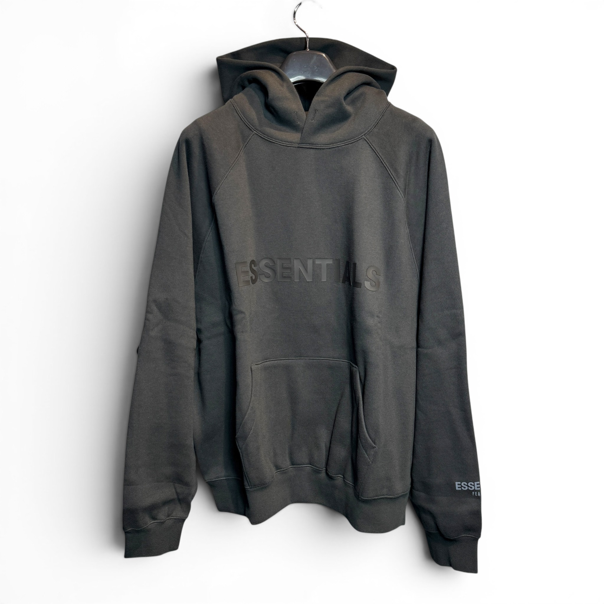 FEAR OF GOD ESSENTIALS 3D Silicon Applique Pullover Hoodie "Black"