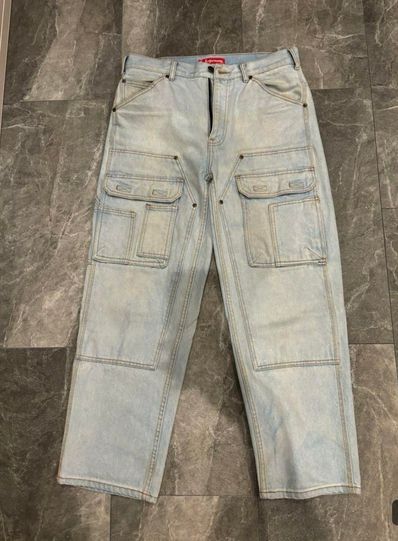 Supreme Double Knee Denim Utility Pant "Washed Blue"