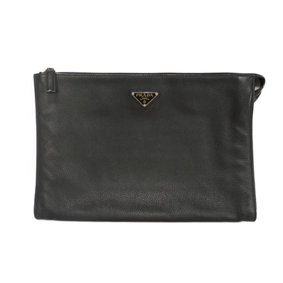 PRADA プラダ ヴィッテロ シティ ポーチ カーフ ブラック カードポケット セカンドバッグ RFID ICチップ トライアングルロゴ ネロ クラッチバッグ 2VN014