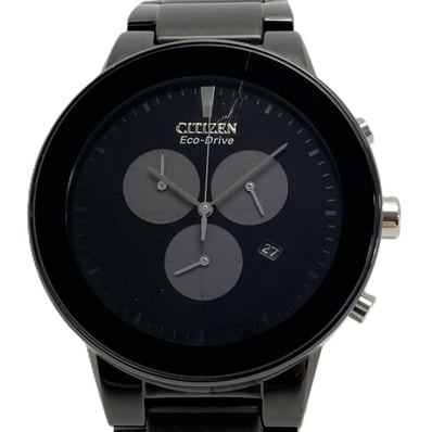 CITIZEN シチズン アクシオム クロノグラフ AT2245-57E ブラック エコドライブ メンズ 腕時計 Axiom