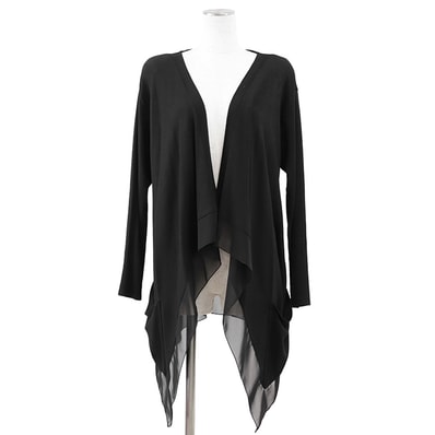 SALE【美品】FOXEY フォクシー ニットトップス サイズ不明 レディース NATURAL BY FOXEY ハイゲージジャージー レーヨン × ナイロン ストレッチ ブラック 黒 日本製 30828