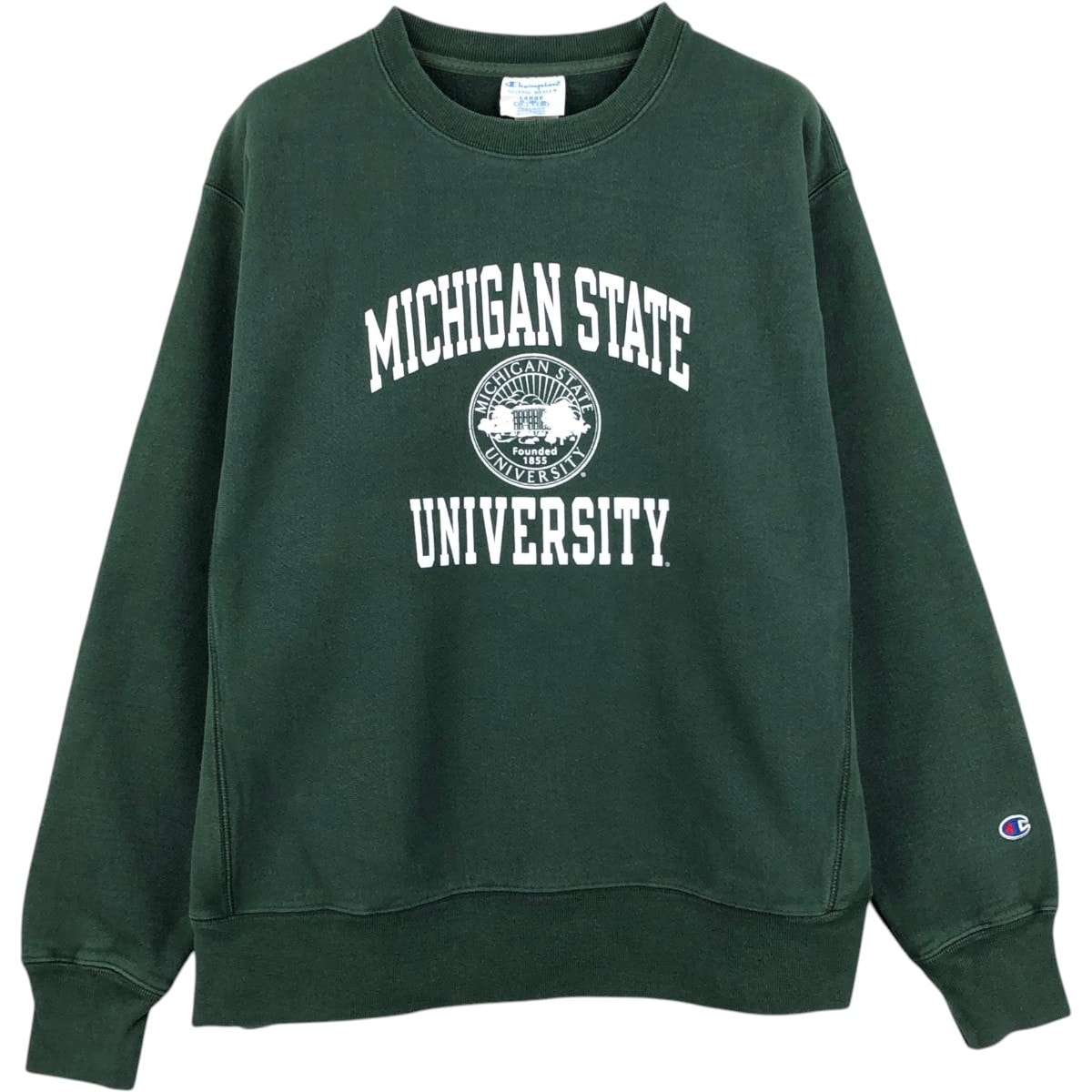古着 00年代 チャンピオン Champion REVERSE WEAVE リバースウィーブ Michigan State University カレッジスウェットシャツ トレーナー メンズL相当 3連プリント/eaa680187