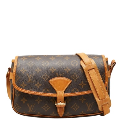 ルイ ヴィトン モノグラム ソローニュ 斜め掛け ショルダーバッグ M42250 ブラウン PVC レザー レディース LOUIS VUITTON 中古