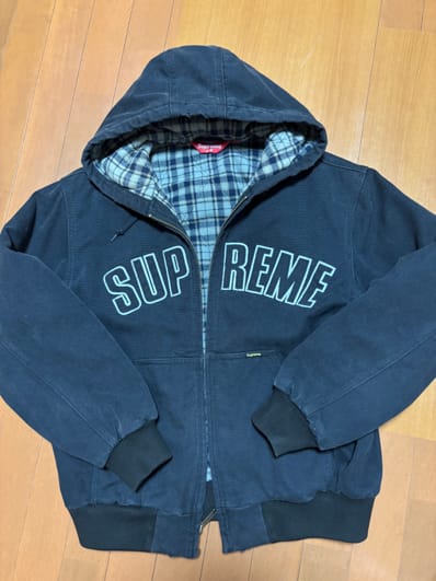 Supreme Reflective Arc Hooded Work Jacket "Black"