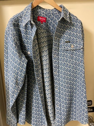 Supreme Monogram Denim Shirt "Blue"