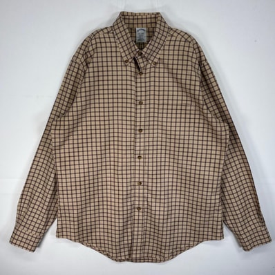 古着 ブルックスブラザーズ Brooks Brothers 長袖シャツ チェック 胸ポケ REGENT L ベージュ系 マルチカラー メンズ
