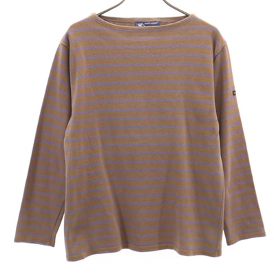 SAINT JAMES セントジェームス フランス製 ボーダー柄 長袖 ボートネック バスクシャツ SM ブラウン系