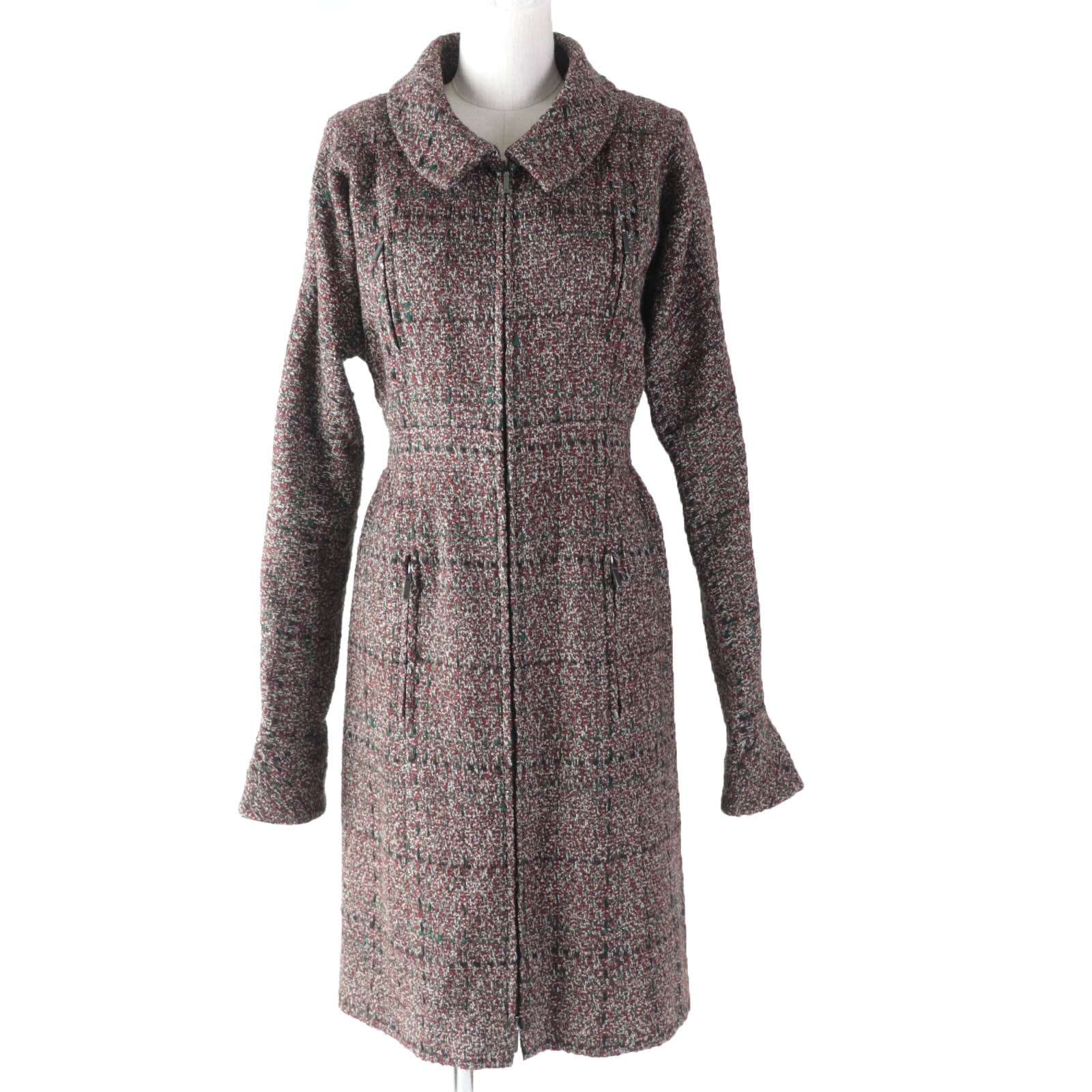 美品 シャネル Aラインコート マルチカラー レディース 34 P49823