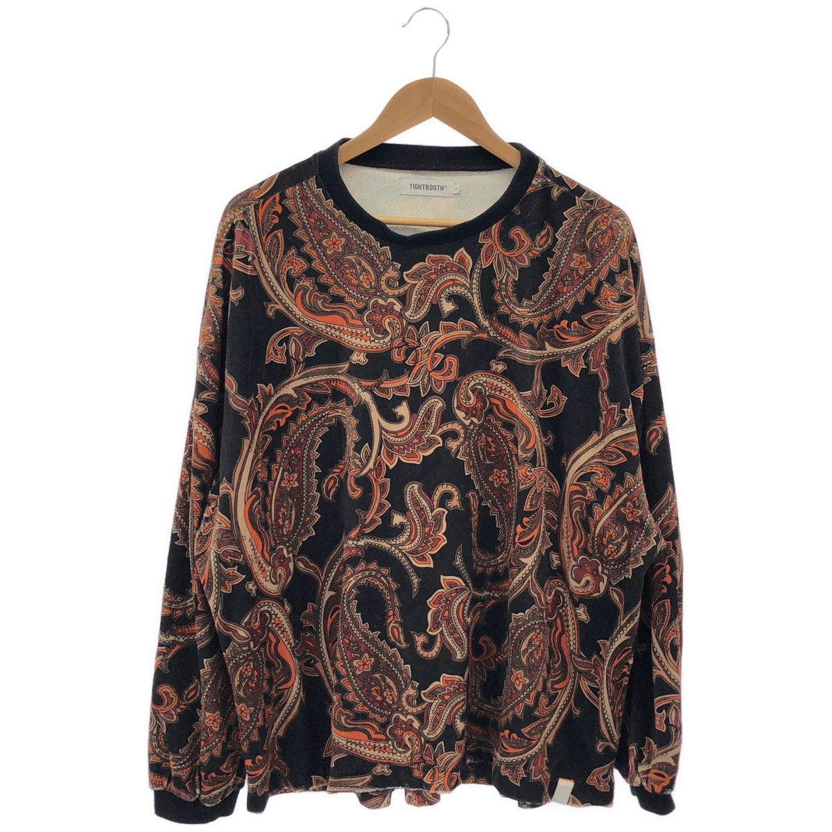 タイトブース ブラック 22SS PAISLEY VELOUR LONG SLEEVE Tシャツ L