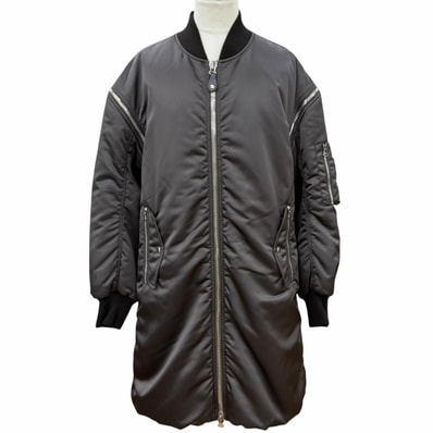 極美品 グッチ ナイロンサテンコート チャコール メンズ 50 774330