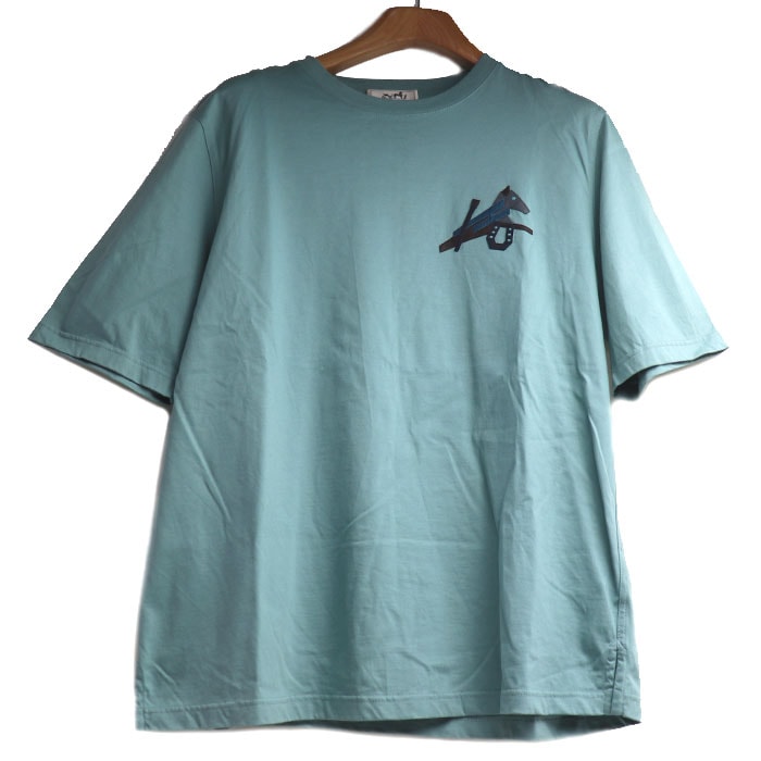 HERMES エルメス パズル エケストル クルーネック ミニレザーパッチ 半袖Tシャツ S ユニセックス【中古】