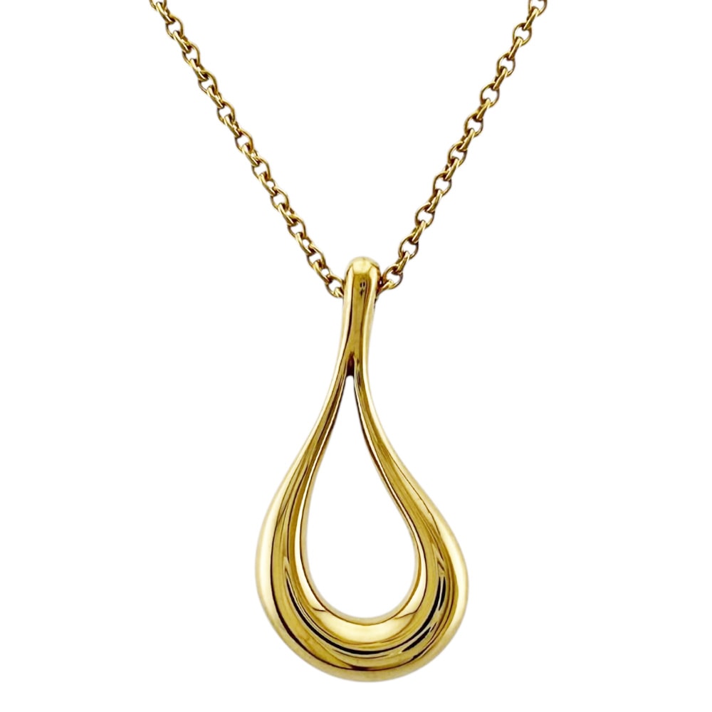 ティファニー オープンティアドロップ ネックレス 18金 K18イエローゴールド レディース TIFFANY&Co.  中古