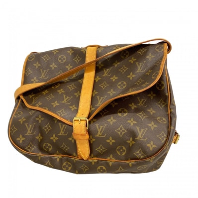 【6db2015】ルイヴィトン ショルダーバッグ モノグラム ソミュール35 M42254 ブラウン【中古】レディース