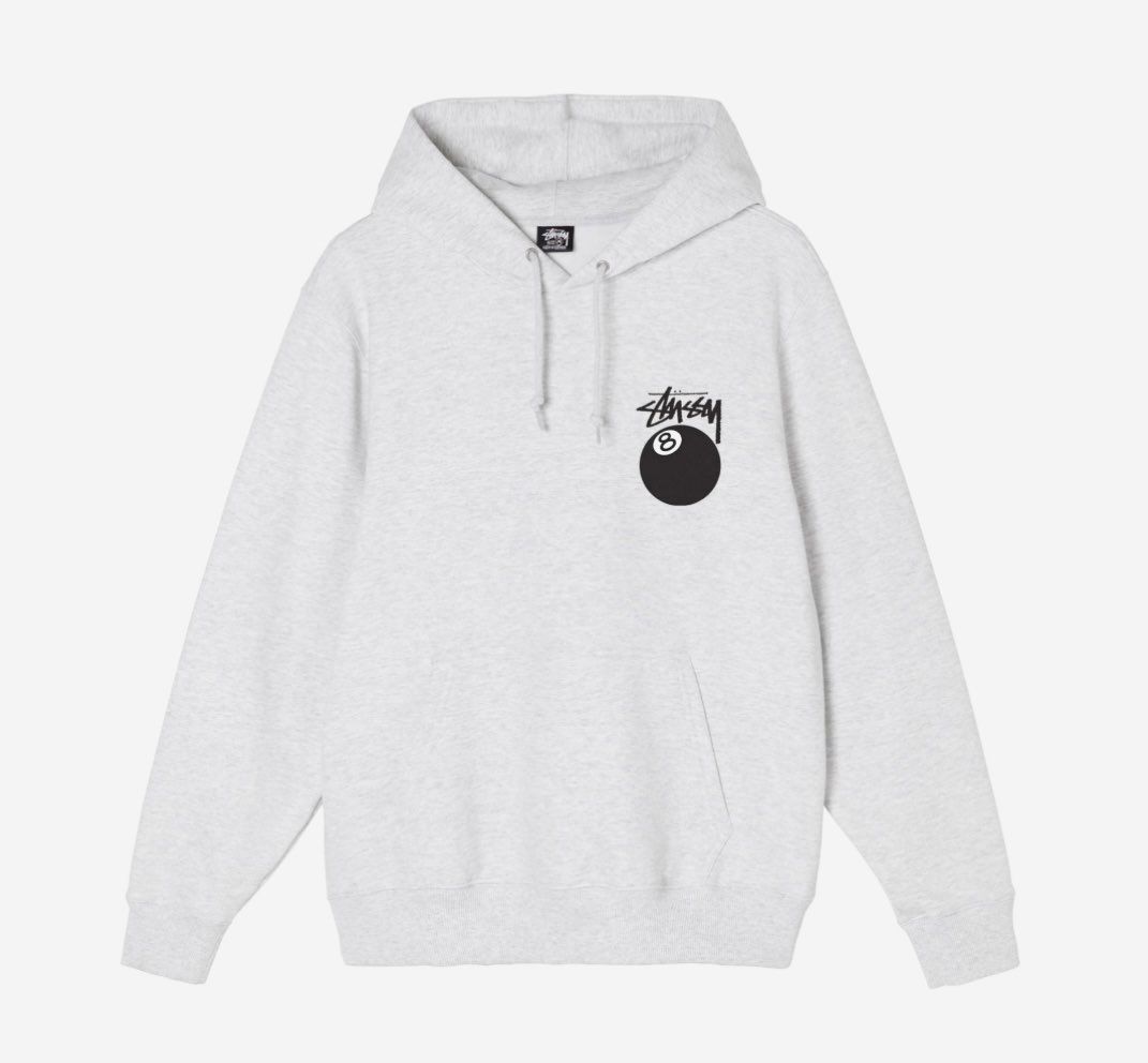 Stussy 8 Ball Hoodie Ash Heather - 21FW