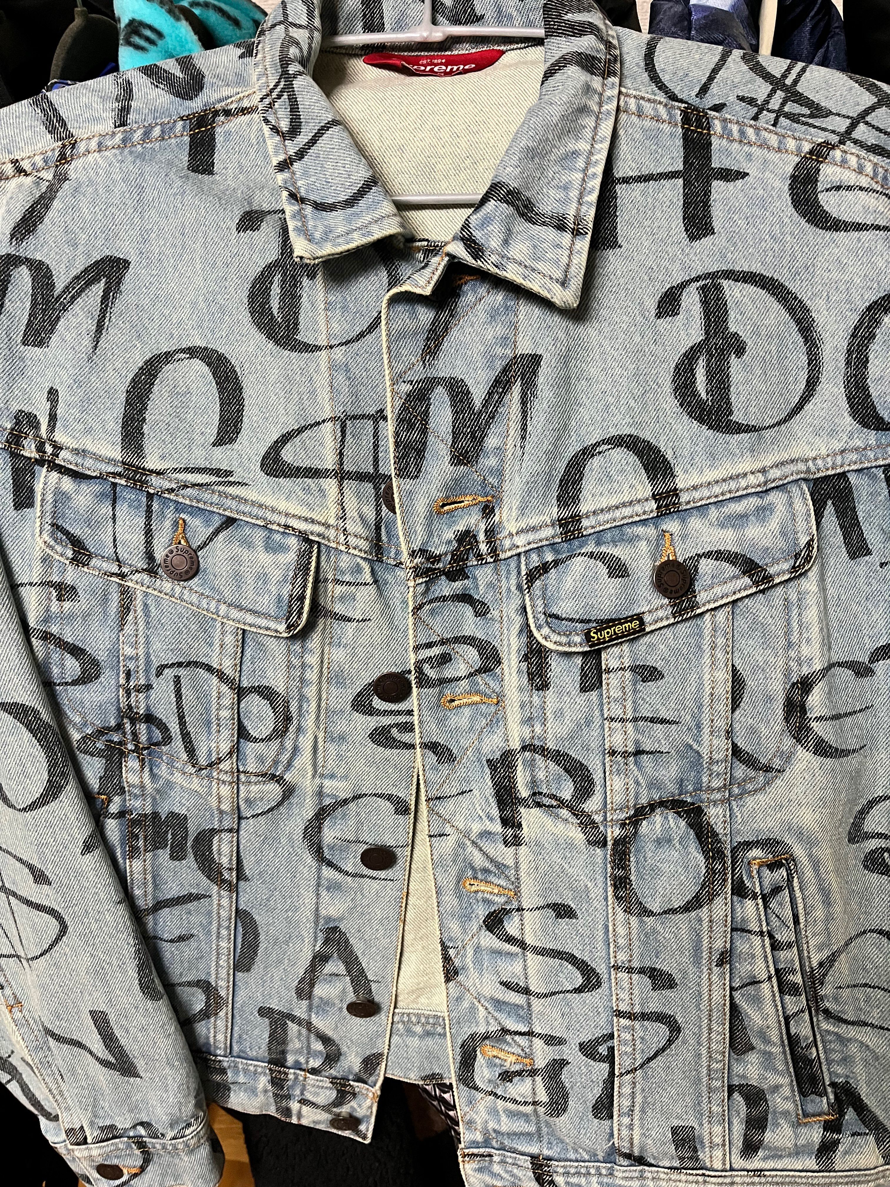 Supreme Black Ark Denim Trucker Jacket "Blue"