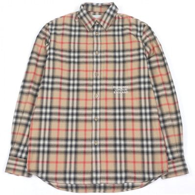 極美品 バーバリー 長袖シャツ ベージュ メンズ XS 8036773