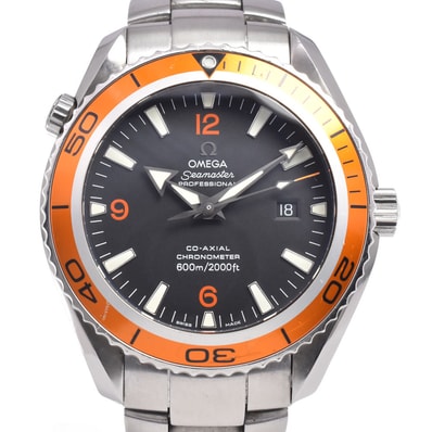 オメガ OMEGA 2208.50 シーマスター プロフェッショナル プラネットオーシャン デイト ブラック 自動巻き メンズ 良品 腕時計 L#150662