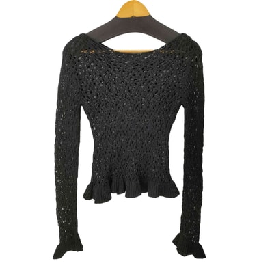 25SS BOAT NECK CROCHET KNIT TOPS【1142243933369】